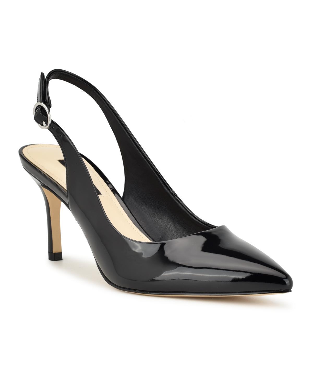 Nine West Menora Women's Sling Back Pumps, Size: 8.5, Ivory Patent Product Image