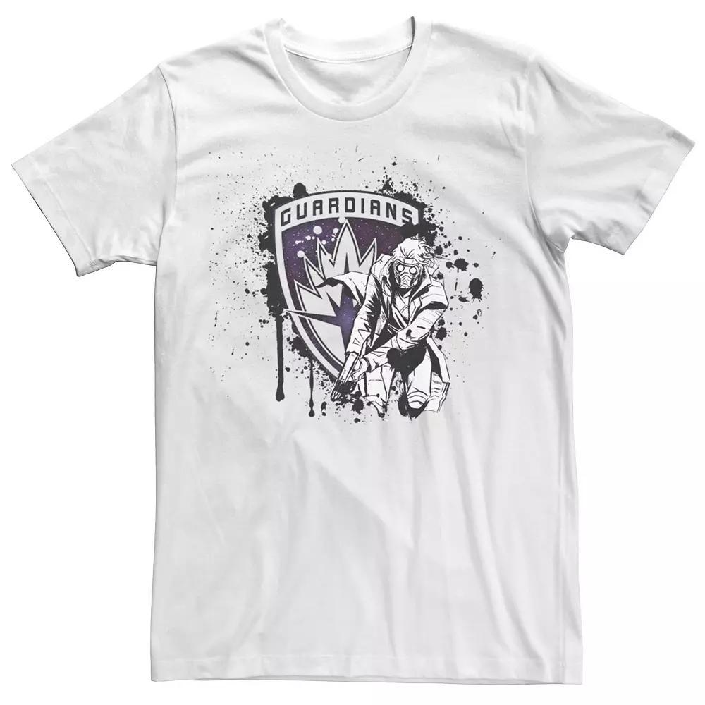 Men's Marvel Guardians Of The Galaxy Star-Lord Crest Shield Graphic Tee, Size: Medium, White Product Image