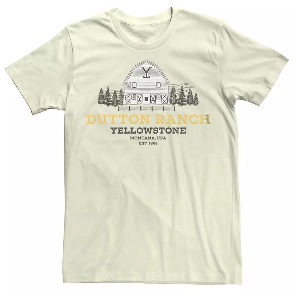 Men's Yellowstone Dutton Ranch Barn Graphic Tee, Size: Medium, Natural Product Image