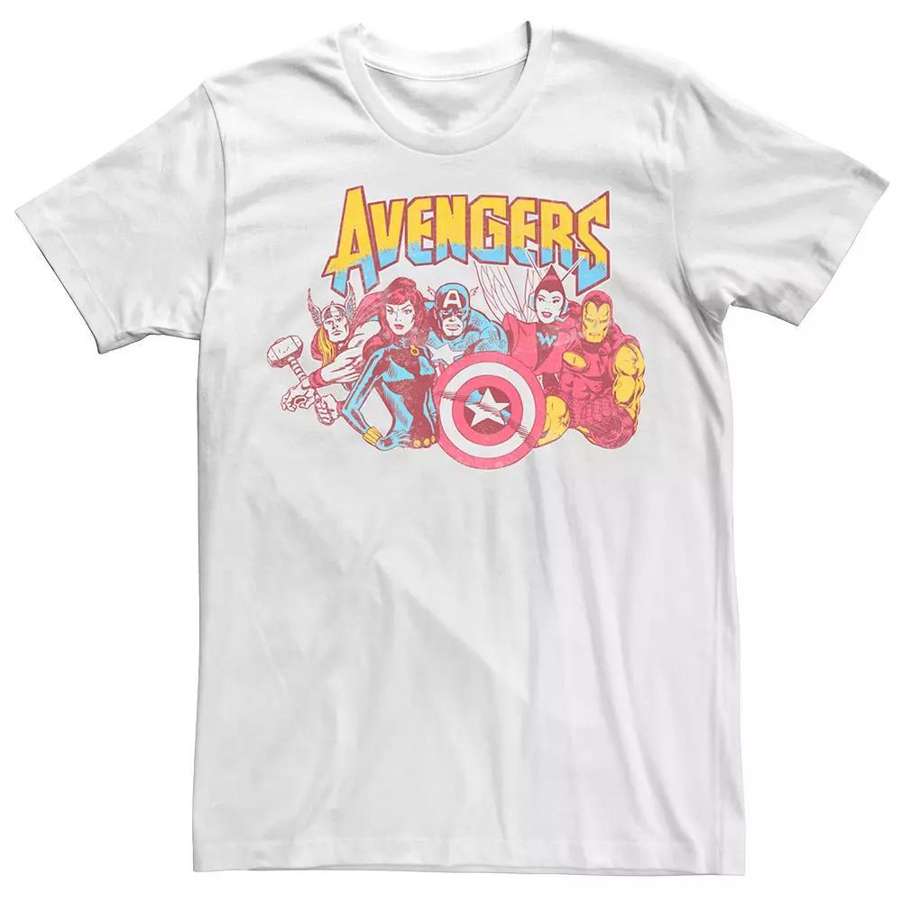 Men's Marvel Avengers Superheroes Vintage Comics Tee, Size: Small, White Product Image
