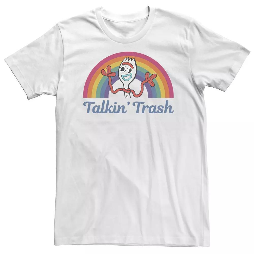 Big & Tall Disney / Pixar Toy Story 4 Forky Talkin' Trash Rainbow Poster Tee, Men's, Size: 5XL, White Product Image