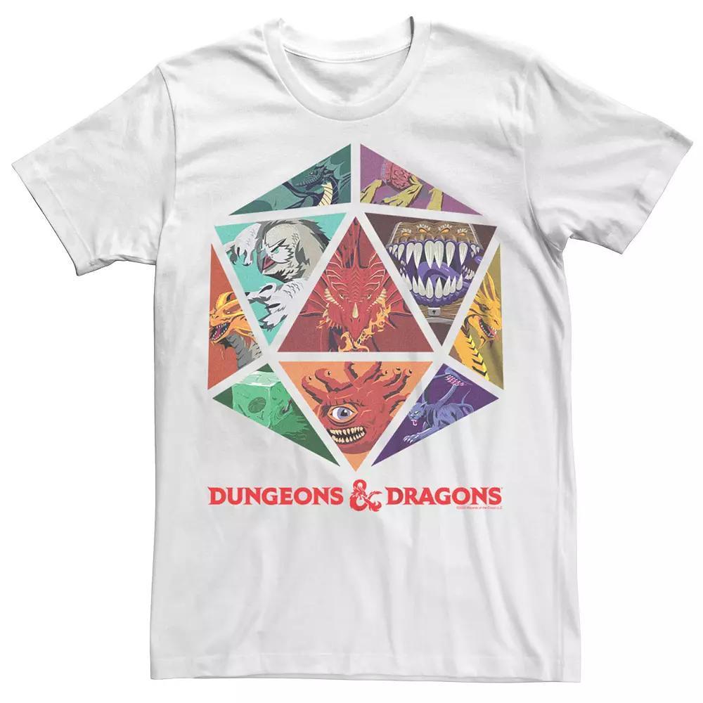 Men's Dungeons & Dragons Creatures Dice Graphic Tee, Size: Medium, White Product Image