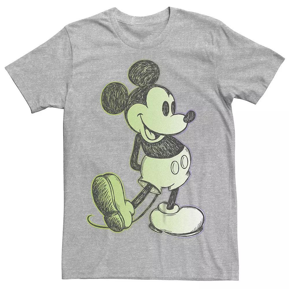 Big & Tall Disney Mickey Mouse Retro Sketch Graphic Tee, Men's, Size: 3XL Tall, Athletic Grey Product Image