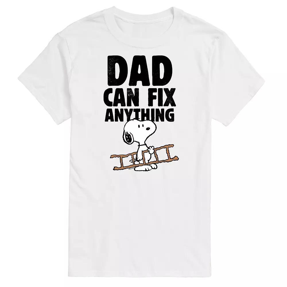 Men's Peanuts Dad Can Fix It Graphic Tee, Size: XXL, White Product Image