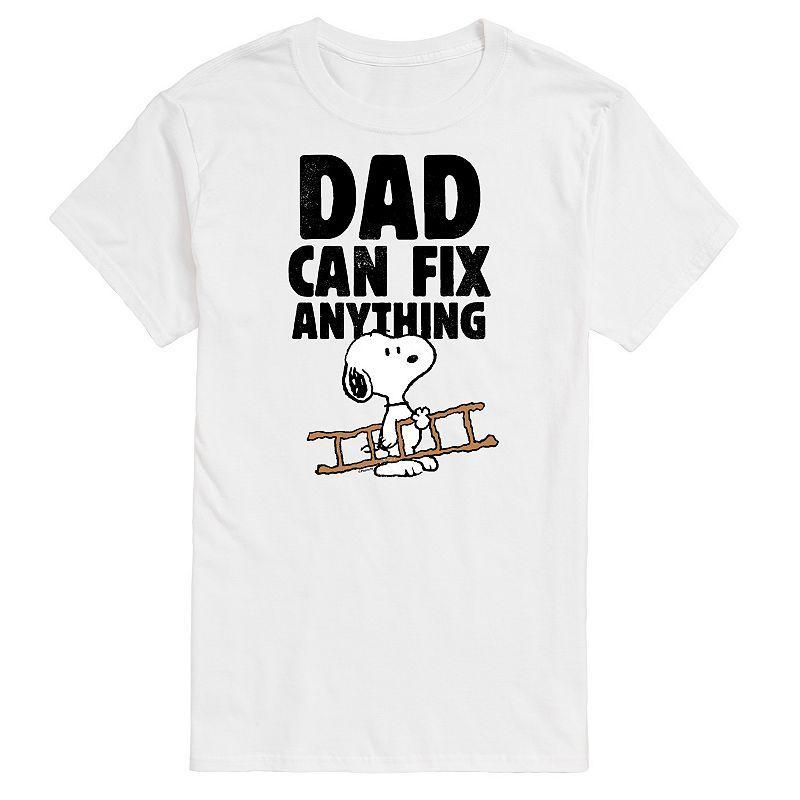 Men's Peanuts Dad Can Fix It Graphic Tee, Size: XXL, White Product Image