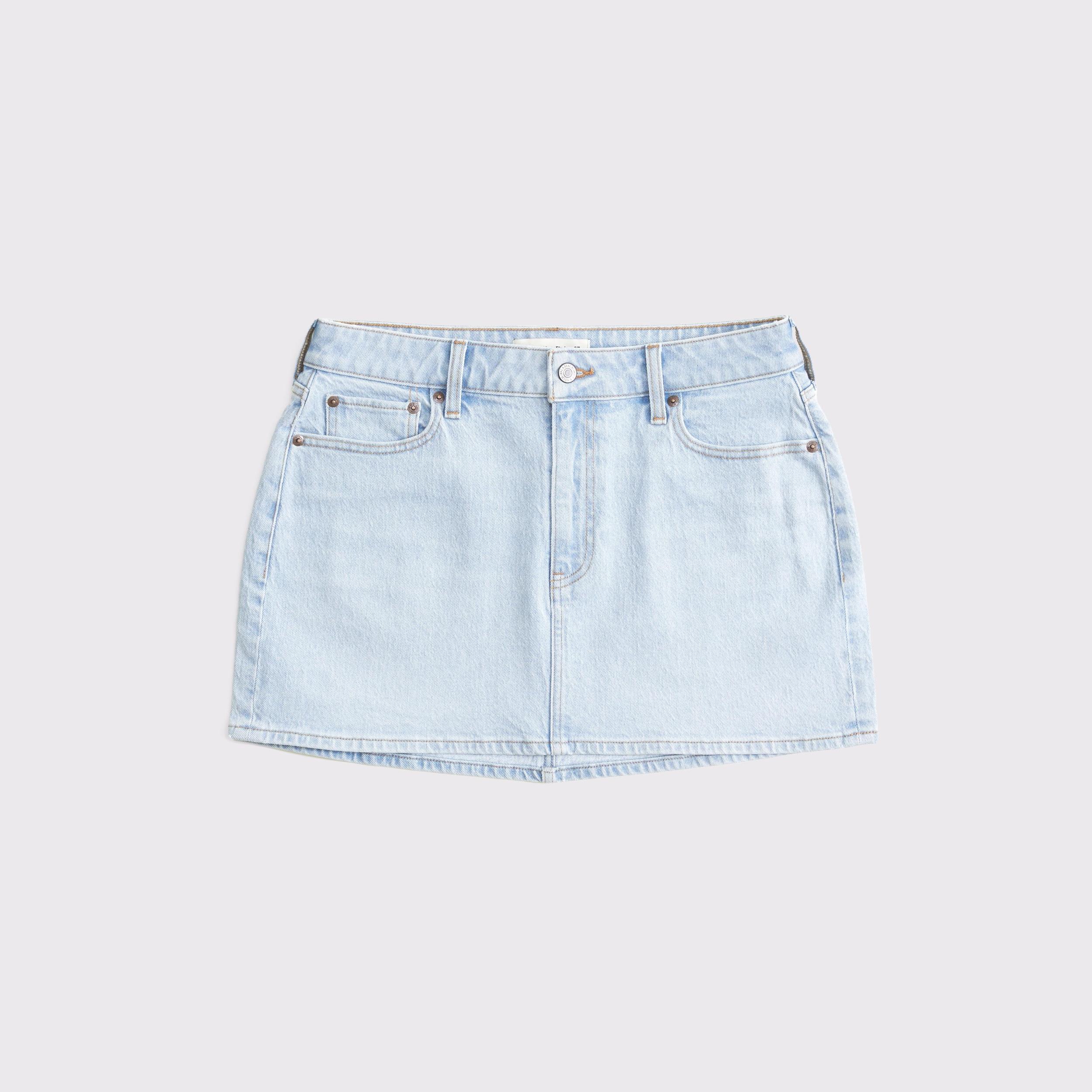 Curve Love Mid Rise Denim Mini Skirt Product Image
