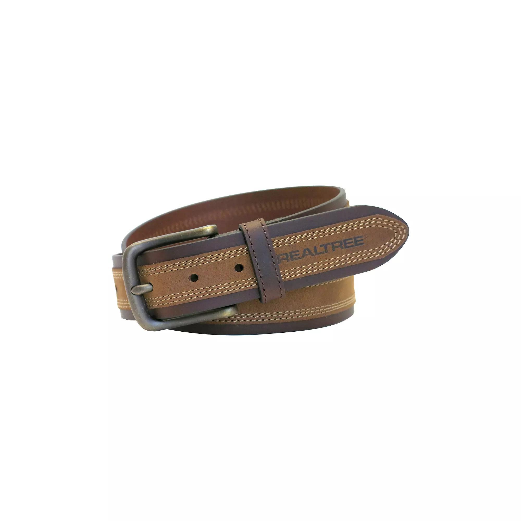Men's Realtree Two-Tone Casual Leather Belt, Size: 44, Brown Product Image