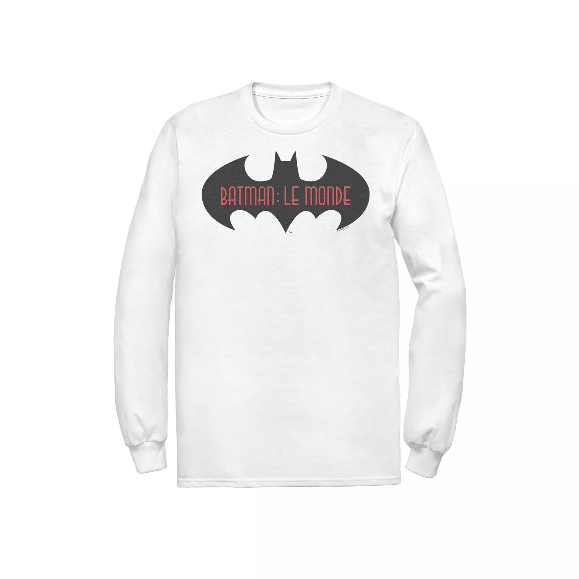 Men's Batman: Il Mondo Bat Logo Tee, Size: Small, White Product Image