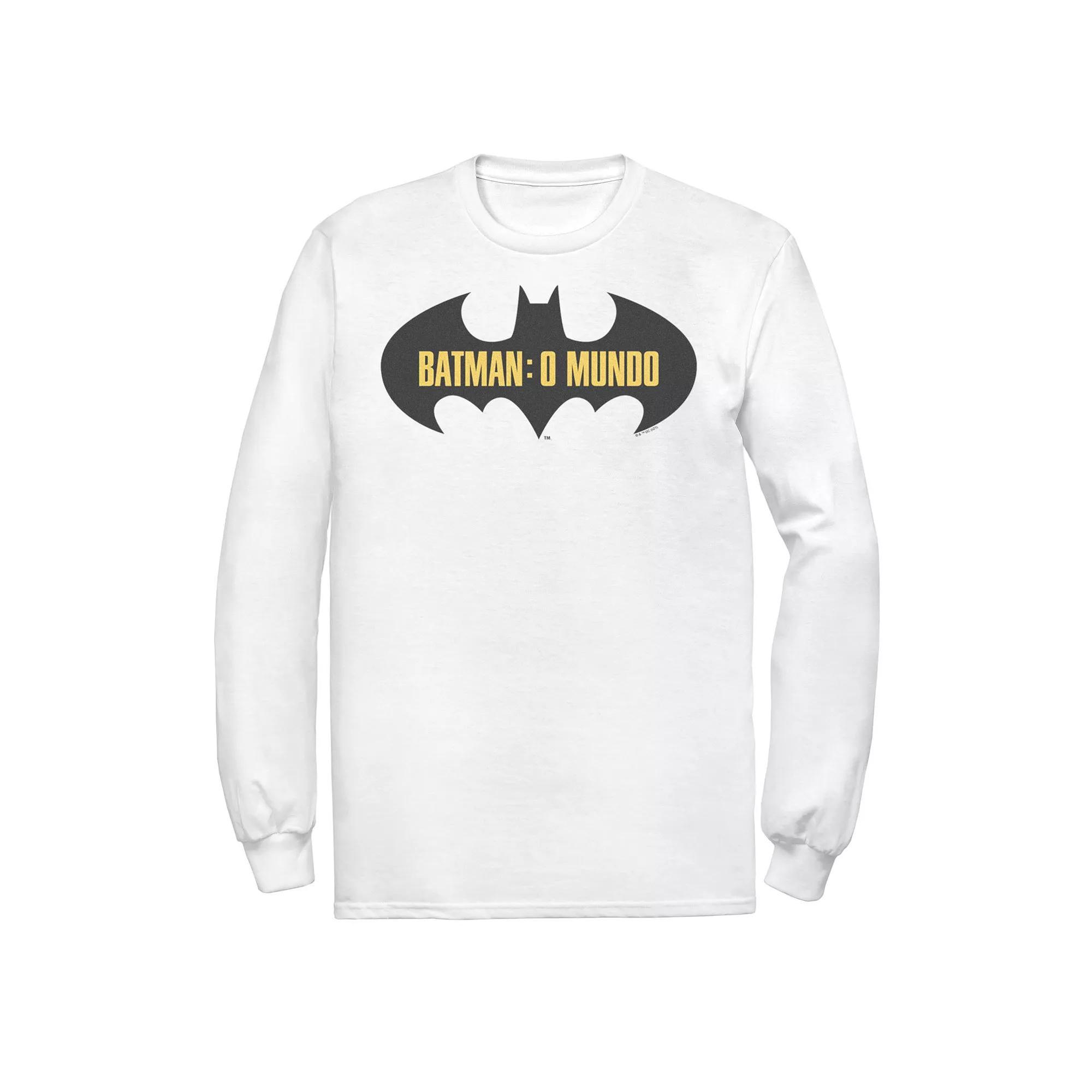 Men's Batman: The World Logo Tee, Size: Small, White Product Image