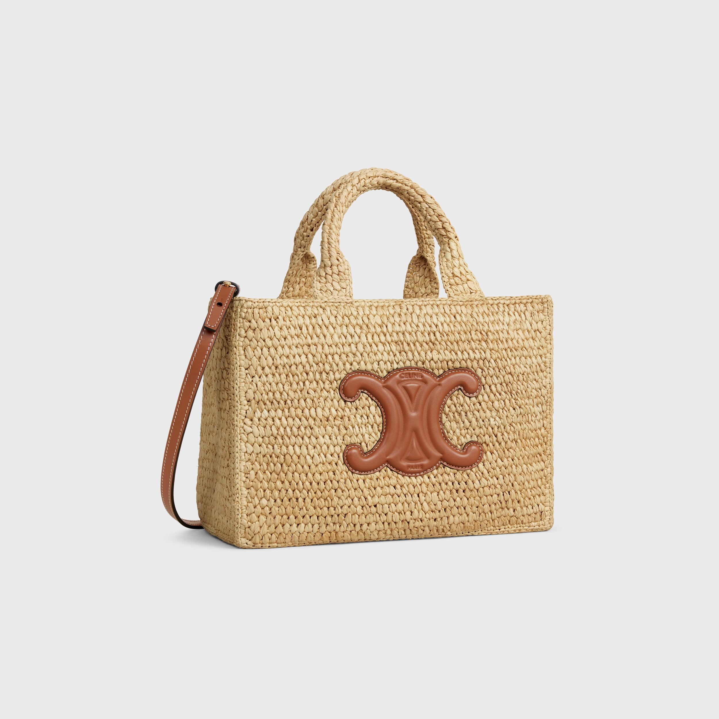 SMALL CABAS THAIS IN Raffia and calfskin Product Image