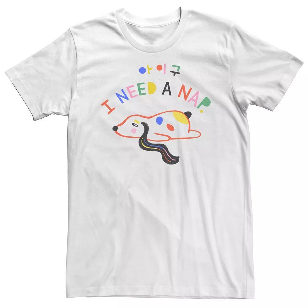 Big & Tall Sleepy Dog I Need A Nap Tee, Men's, Size: 3XL, White Product Image