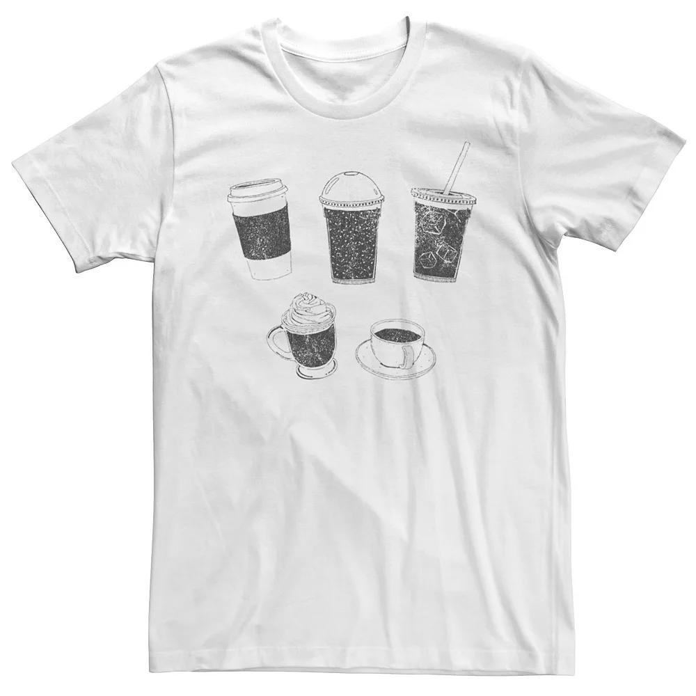 Big & Tall Fifth Sun Coffee Cup Collage Tee, Men's, Size: 4XL Tall, White Product Image