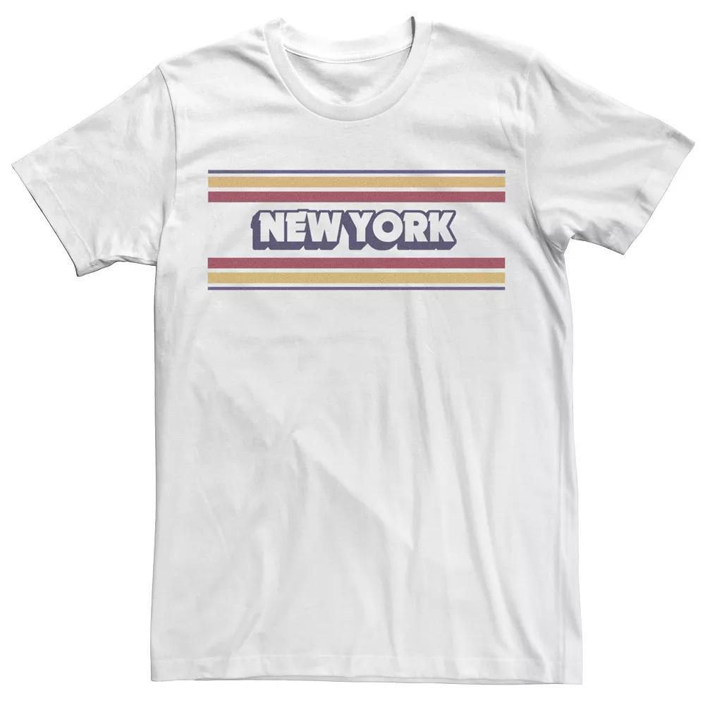 Men's New York Stripes Logo Tee, Size: XL, White Product Image
