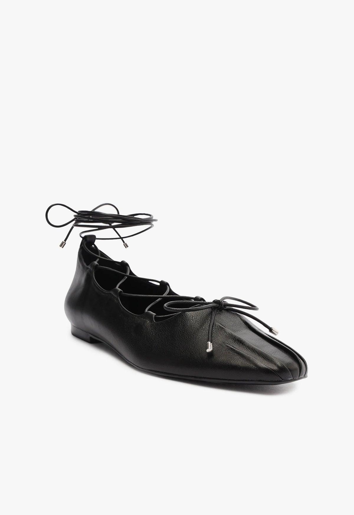Arissa Lace Up Leather Flat Product Image