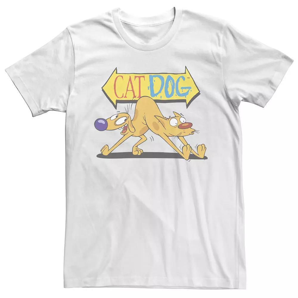 Men's Catdog This Way That Way Tee, Size: 3XL, White Product Image