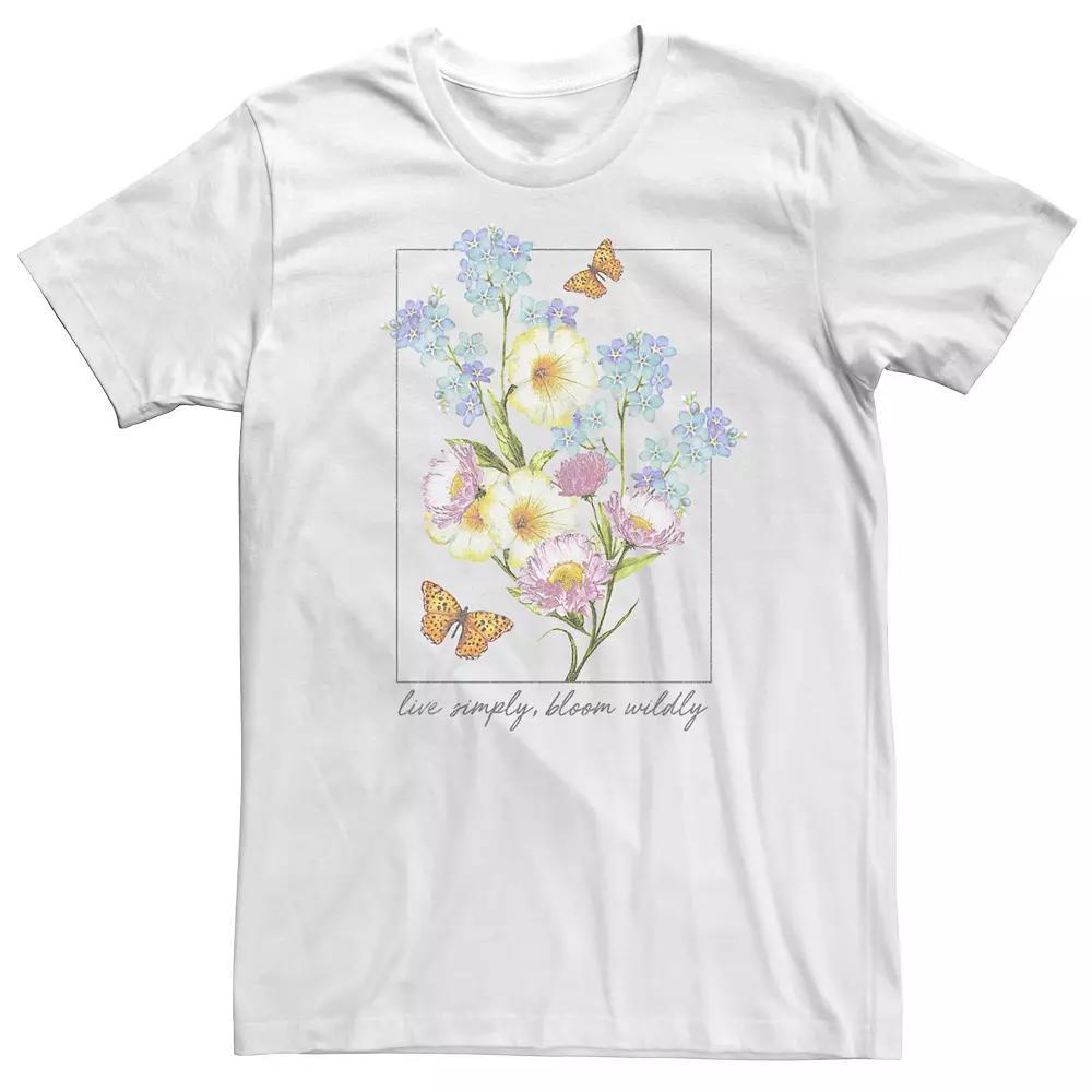 Big & Tall Trendy "Love Simply, Bloom Wildly" Tee, Men's, Size: XL Tall, White Product Image