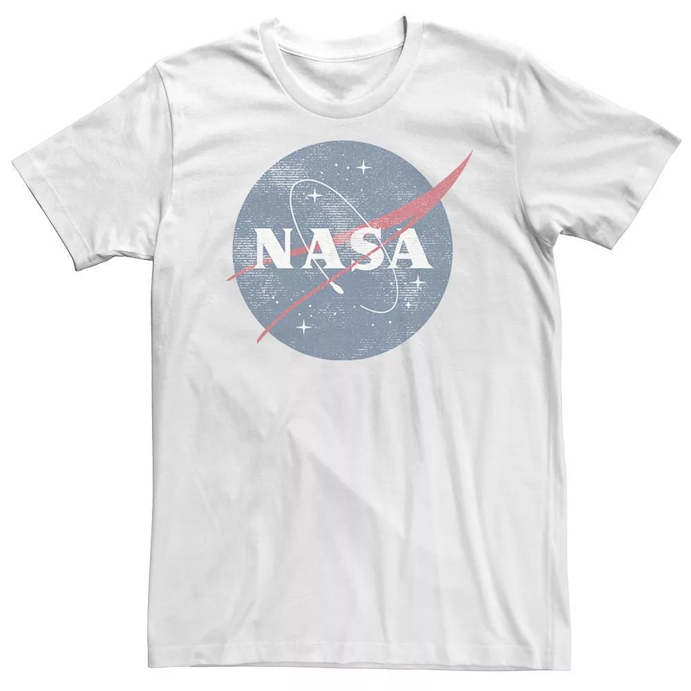 Big & Tall NASA Pastel Blue Logo Tee, Men's, Size: 4XLT, White Product Image