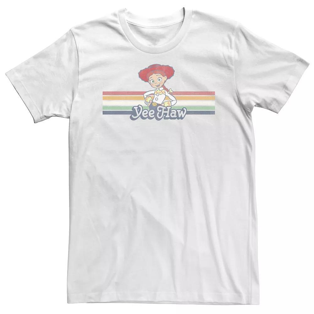 Big & Tall Disney / Pixar Toy Story Jessie Cowgirl Rainbow Stripe Yee Haw Tee, Men's, Size: 3XL, White Product Image