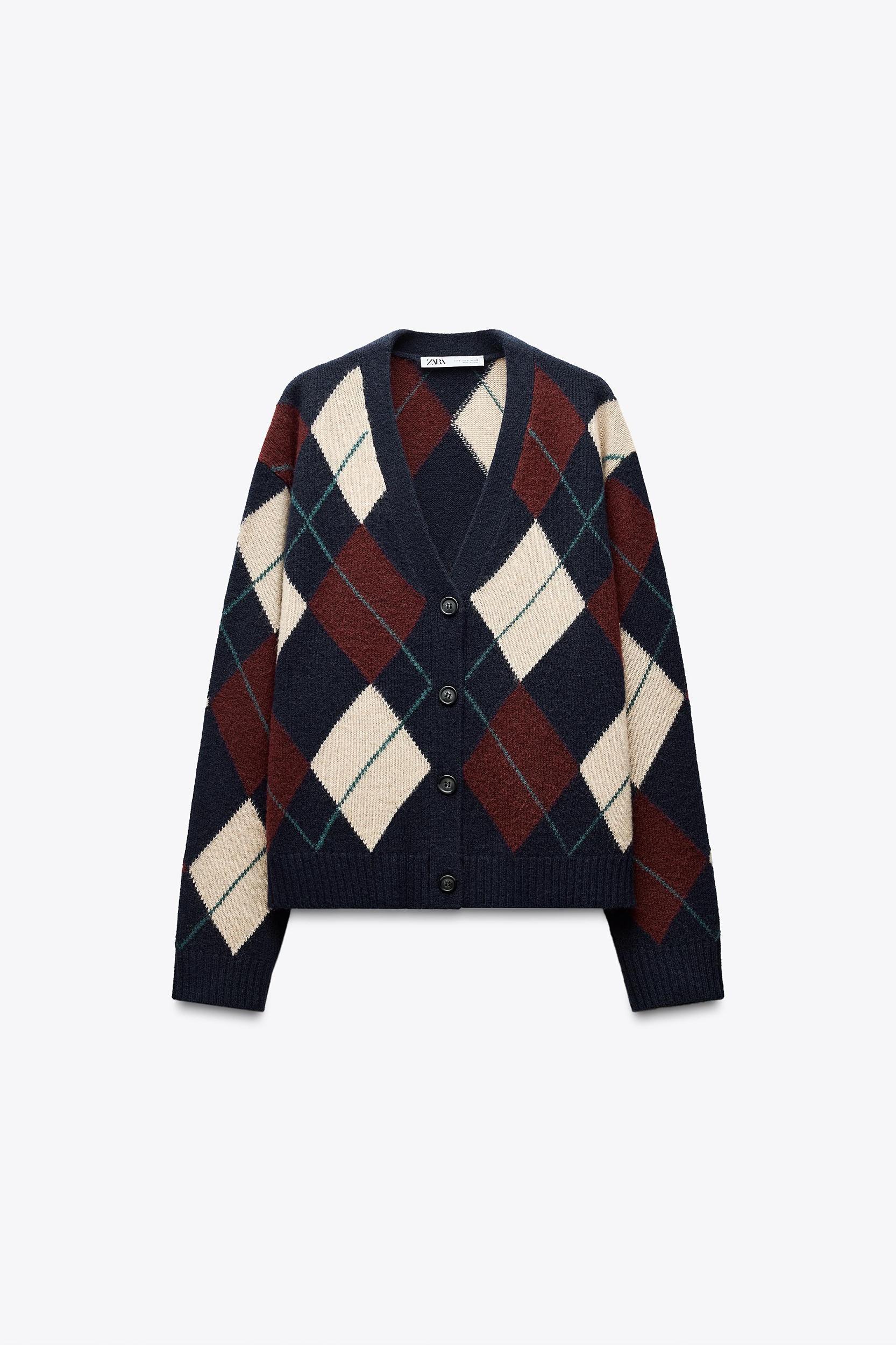 LONG WOOL ARGYLE JACKET Product Image