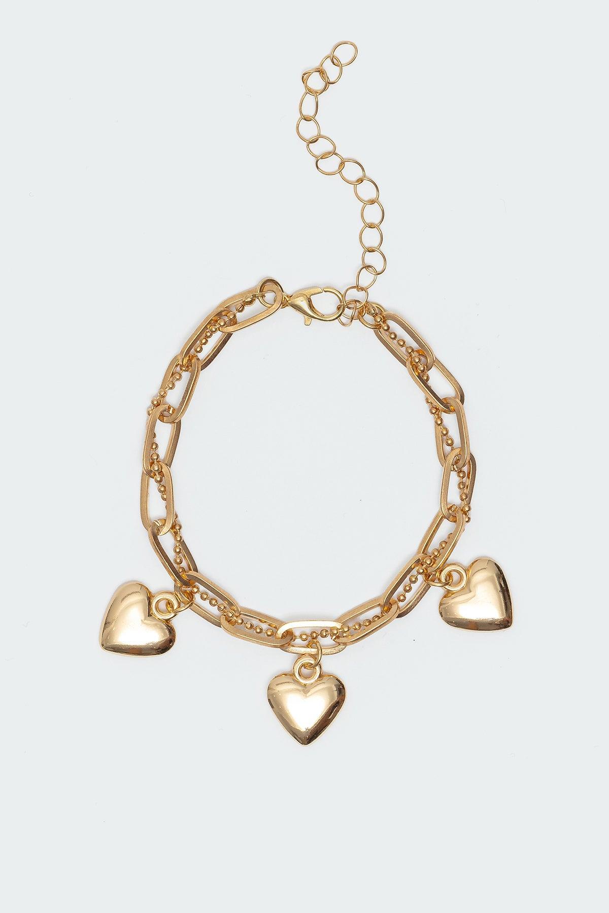Triple Heart Charm Bracelet Product Image