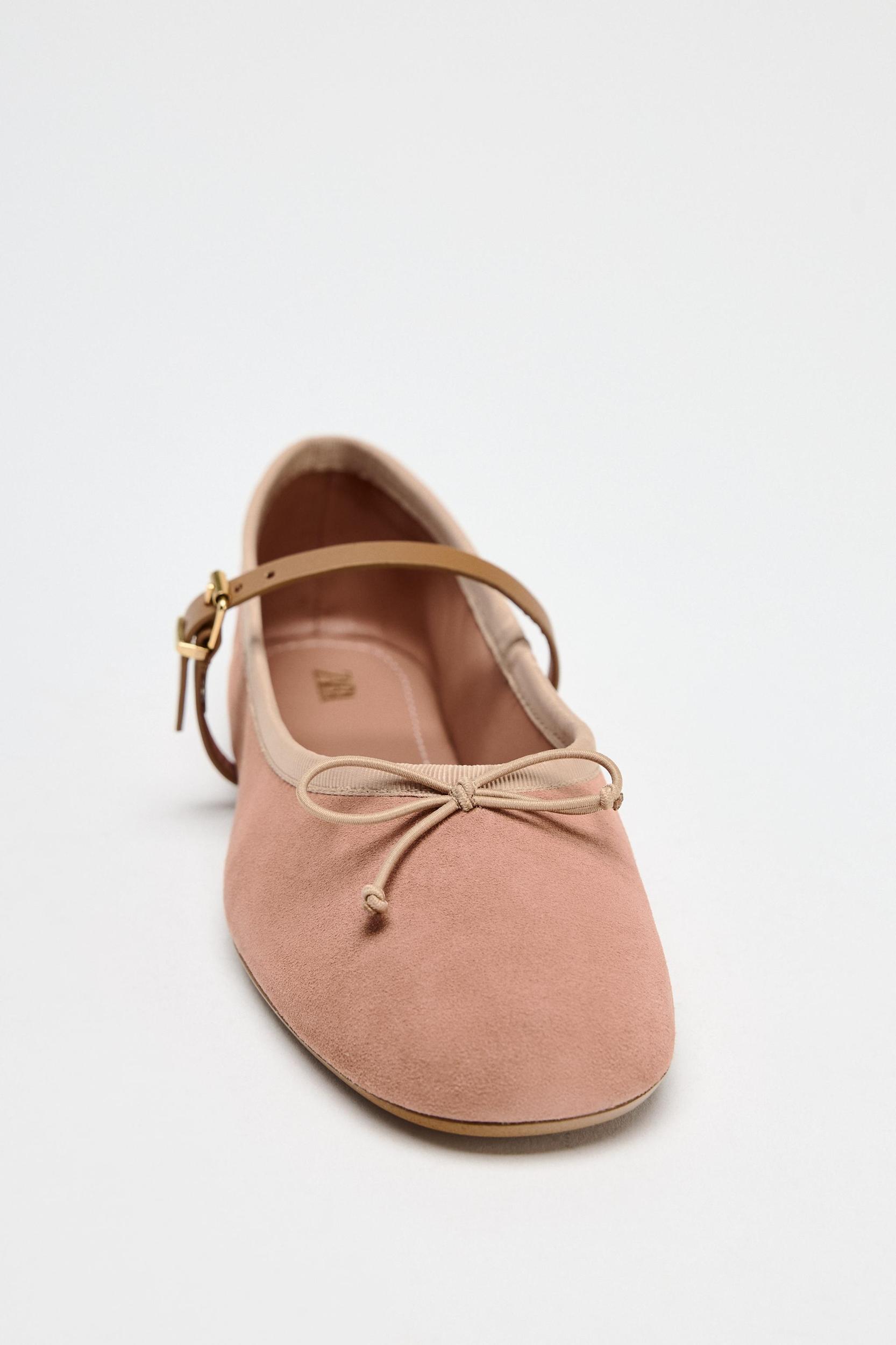 SUEDE MARY JANE FLATS Product Image
