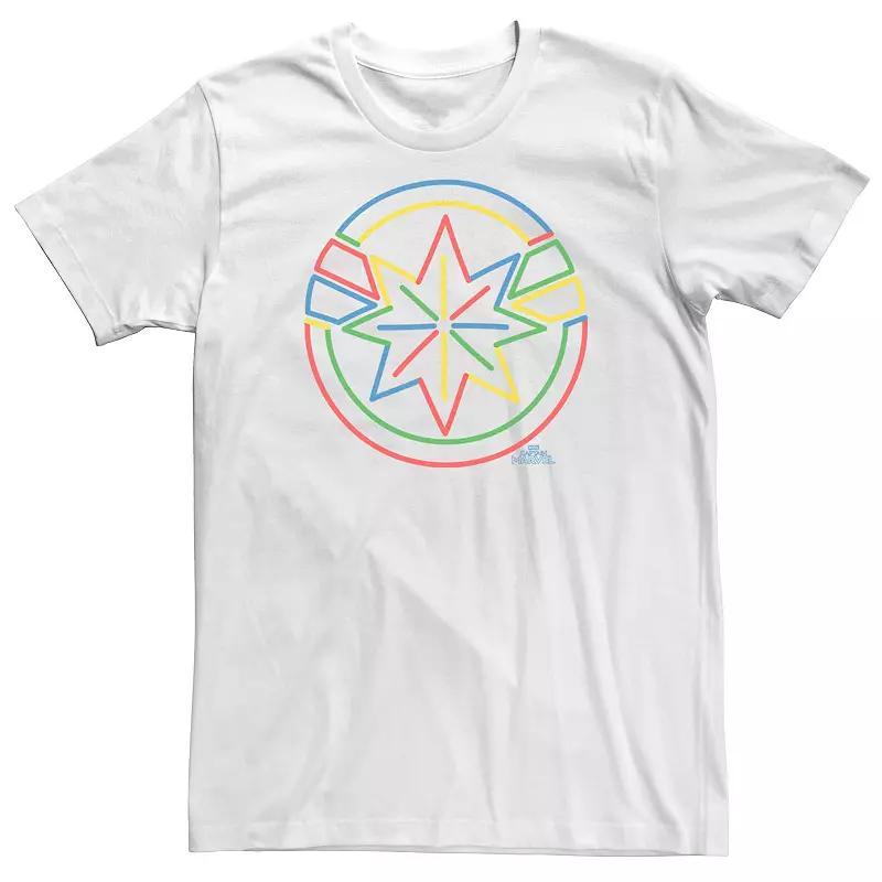 Men's Marvel Captain America Neon Shield Graphic Tee, Size: XL, White Product Image