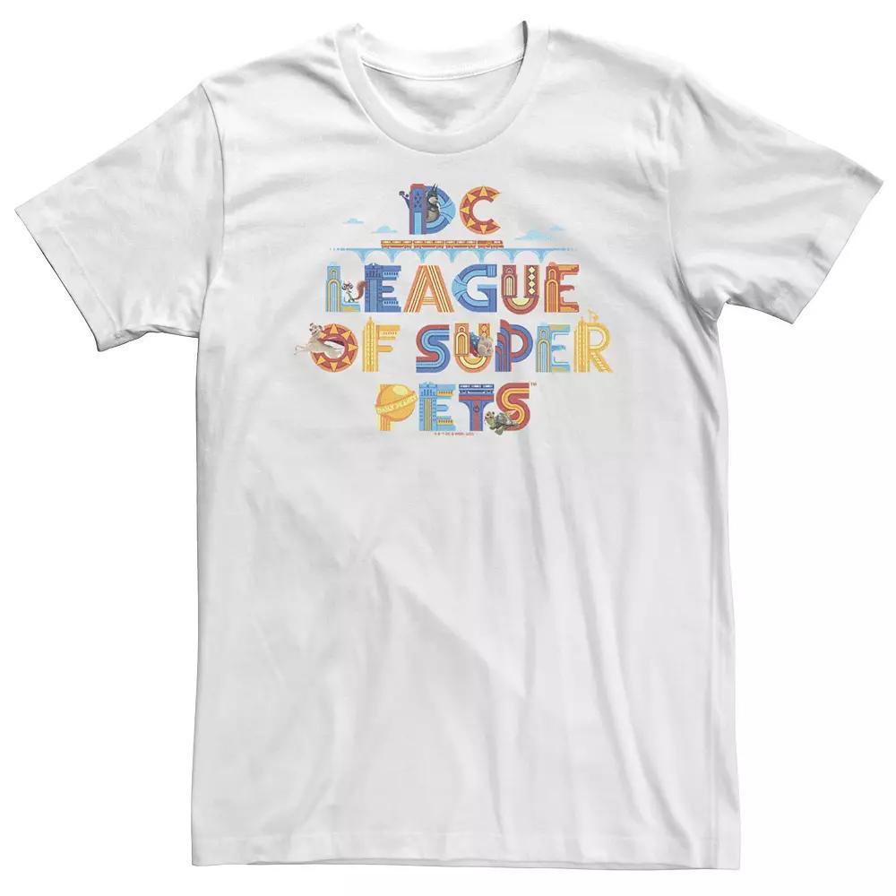 Big & Tall DC Comics Super Pets Letters Designs Tee, Men's, Size: 4XL Tall, White Product Image