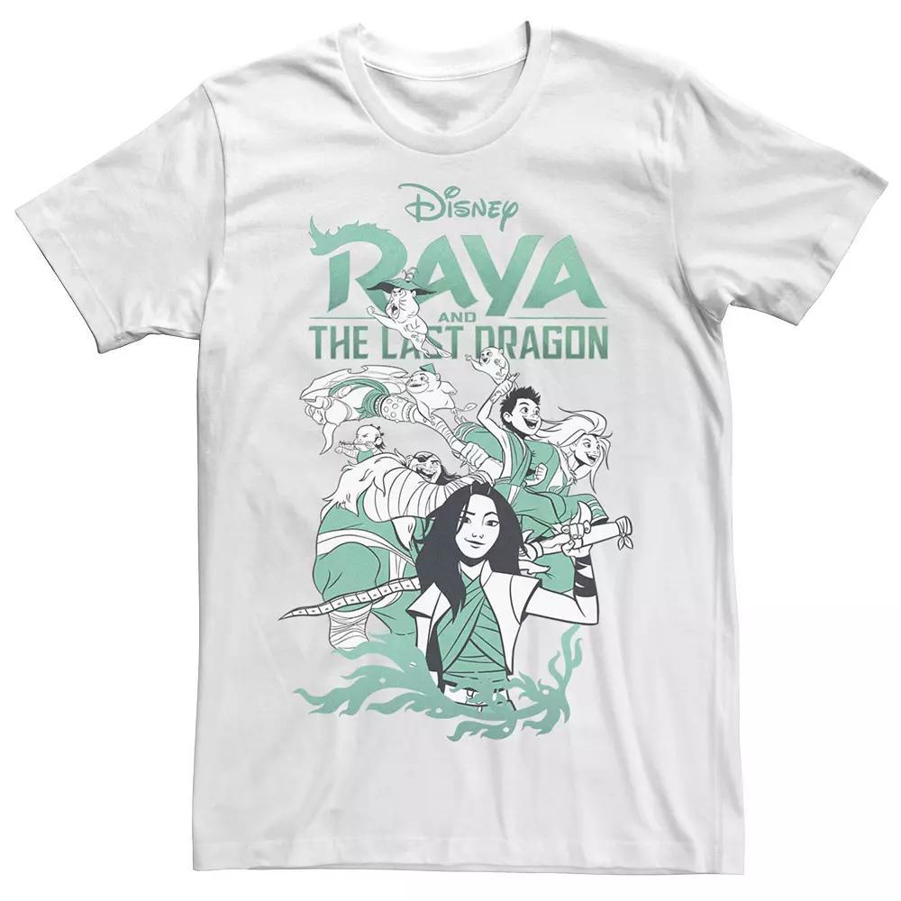 Big & Tall Disney Raya And The Last Dragon Group Shot Logo Tee, Men's, Size: 4XL, White Product Image