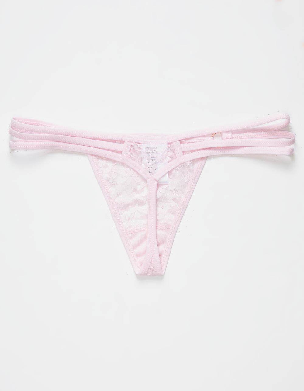 FULL TILT Strappy Side Lace Thong - LILAC Product Image