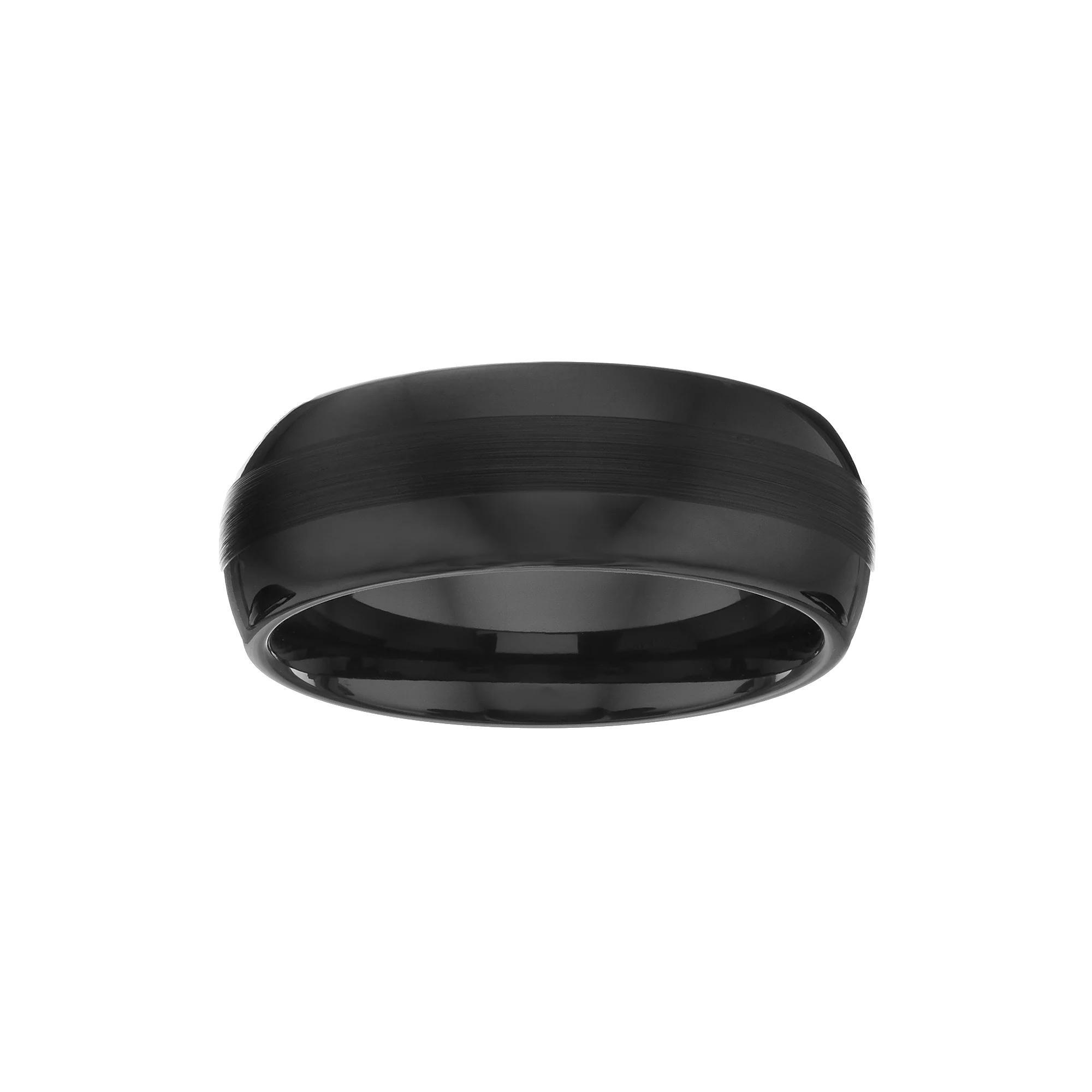 Black Ceramic Textured Band - Men, Men's, Size: 8.50 Product Image