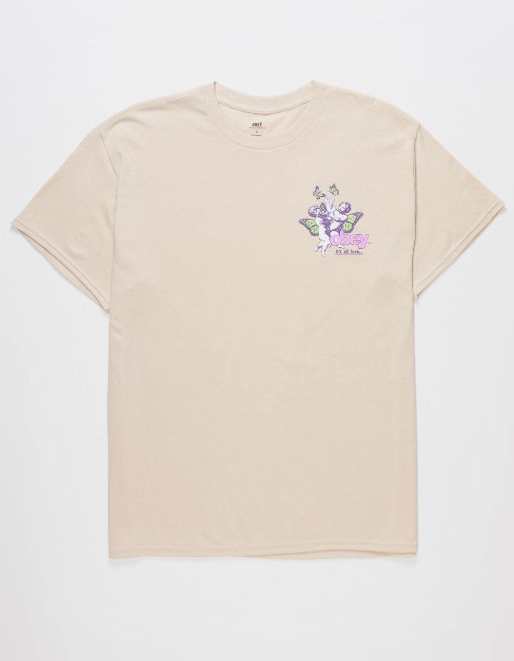 OBEY Cherub & Butterflies Mens Tee - PUTTY Product Image