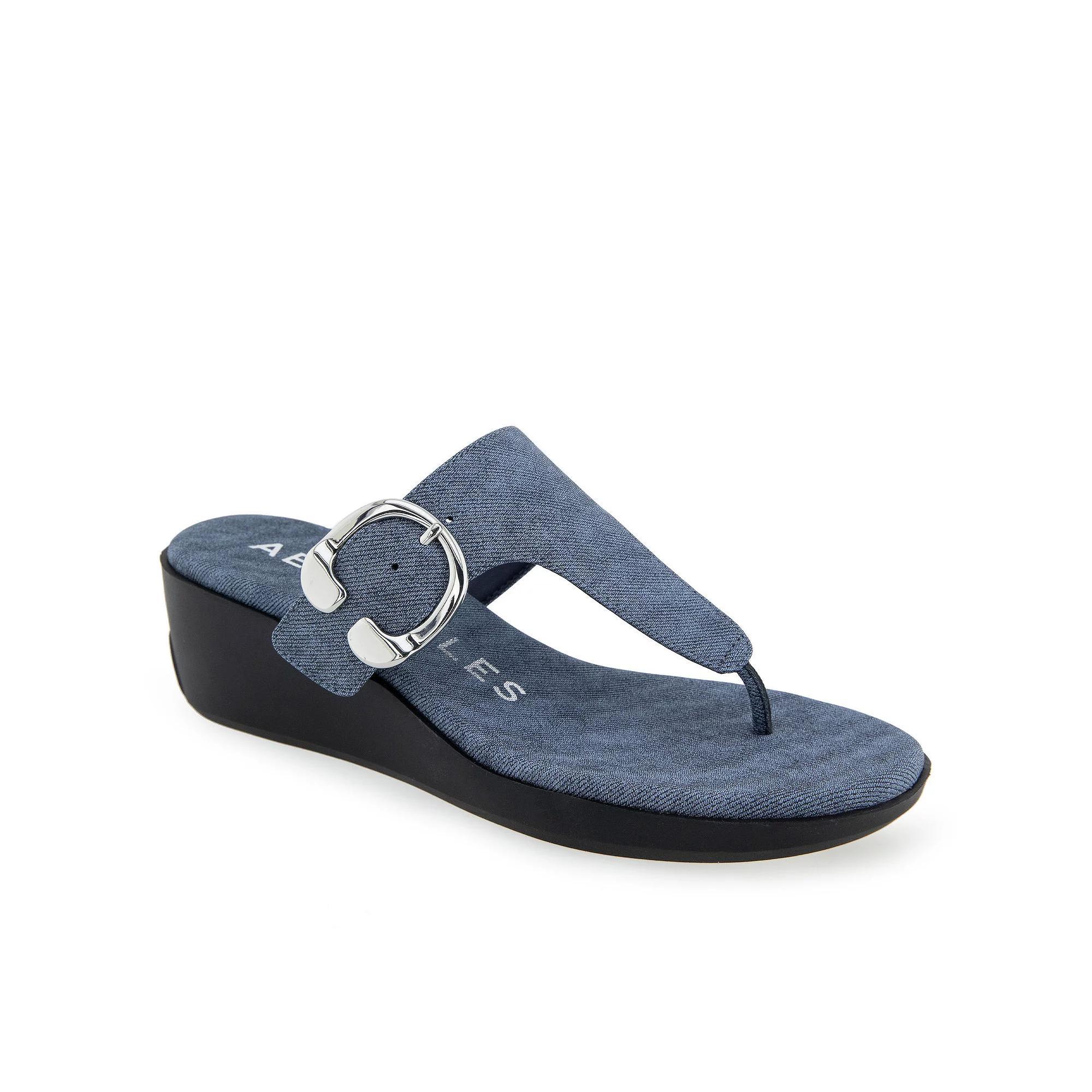 Aerosoles Izola Womens Wedge Sandals Blue Blue Texture Product Image