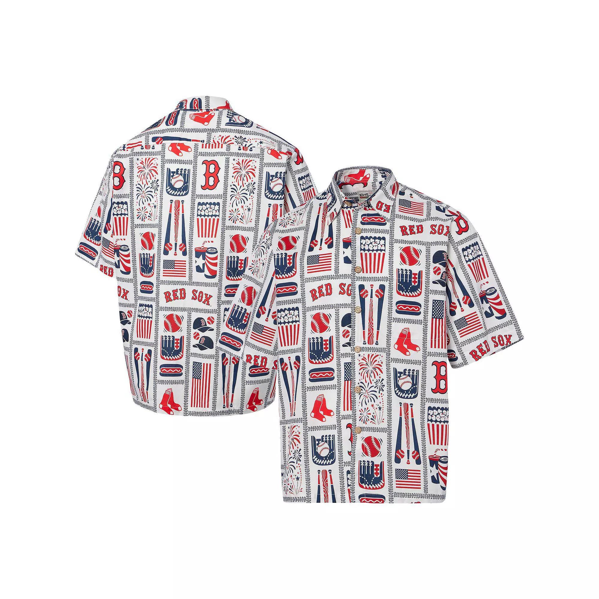 Men's Reyn Spooner White Boston Red Sox Americana Button-Up Shirt, Size: 2XL Product Image