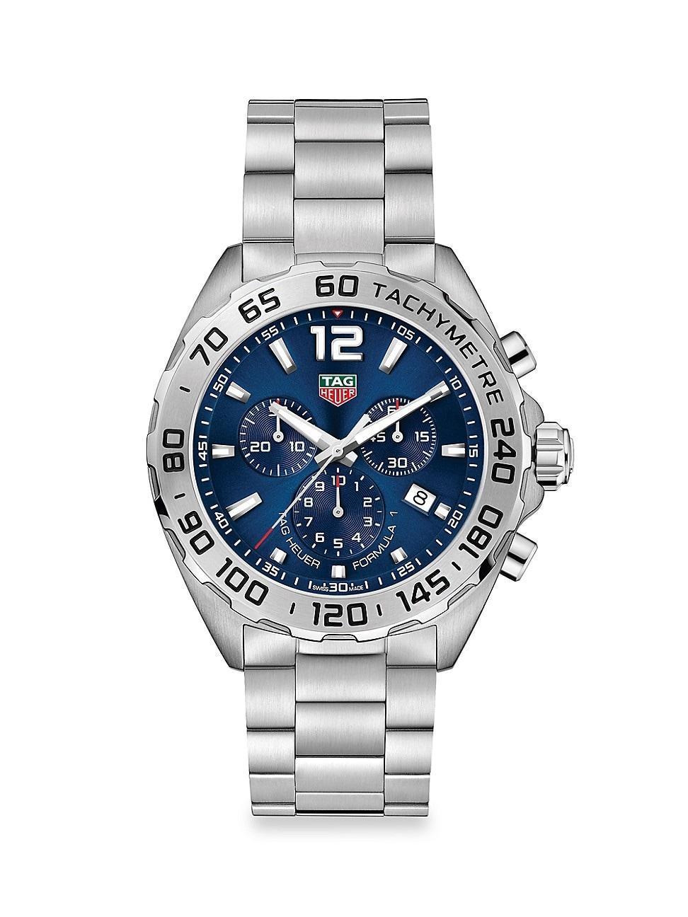 Mens Formula 1 43MM Stainless Steel Quartz Chronograph Bracelet Watch Product Image