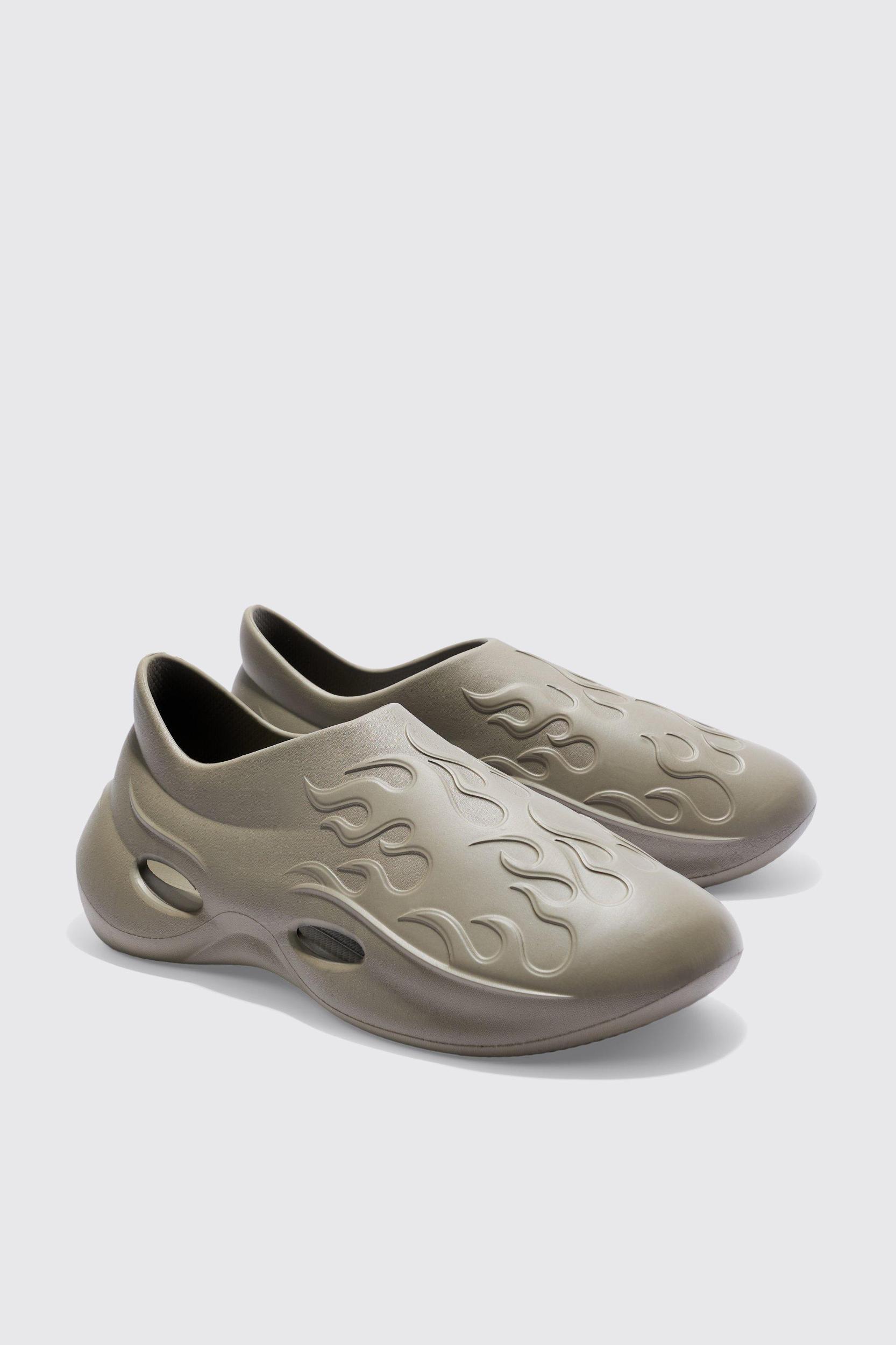 Mens Perforated Flame Moulded Mule - Black Product Image
