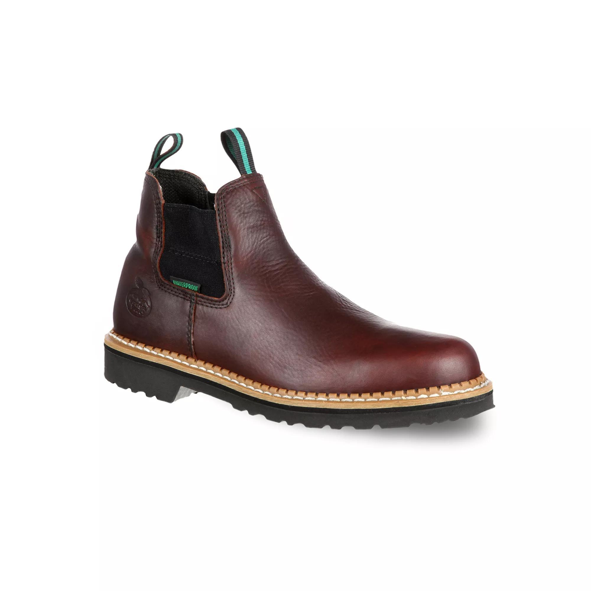 Georgia Boots Georgia Giant High Romeo Men's Waterproof Steel Toe Chelsea Work Boots, Size: 9, Soggy Brown Product Image