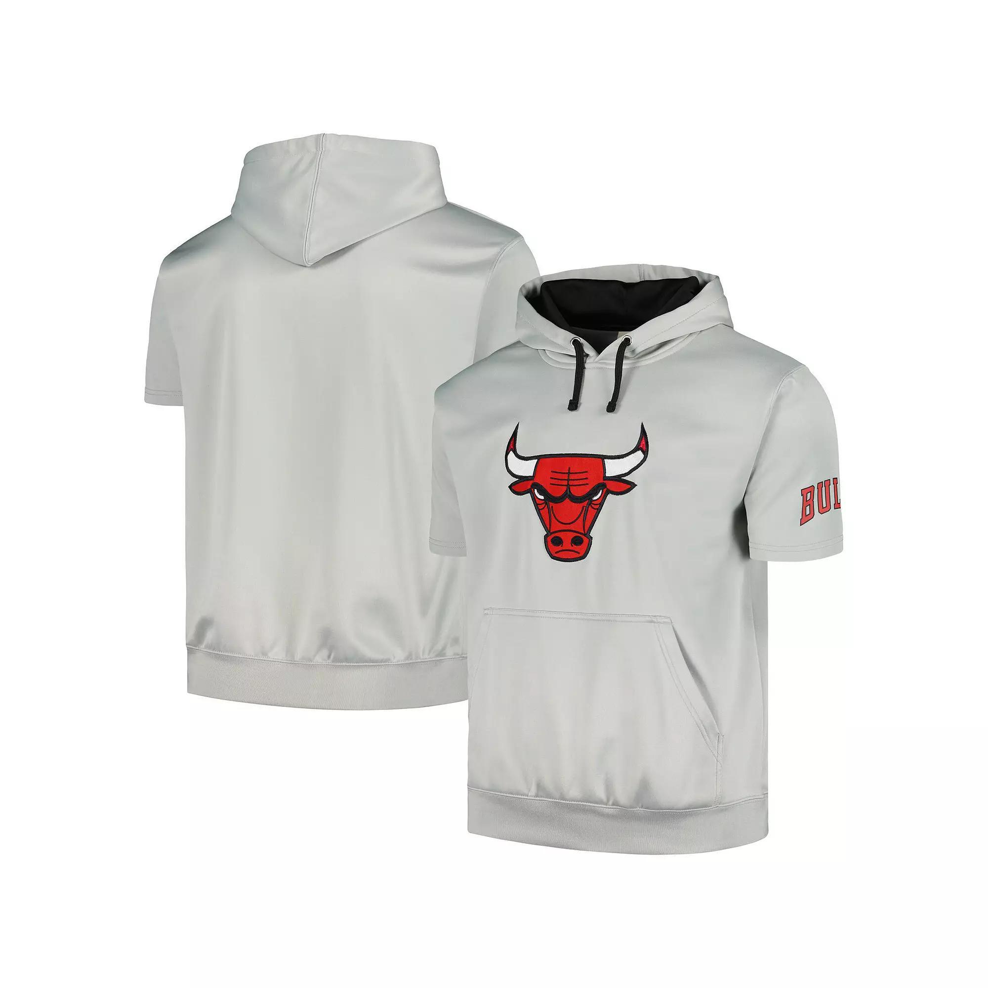 Mens Fanatics Branded /Black Chicago Bulls Short Sleeve Pullover Hoodie Product Image