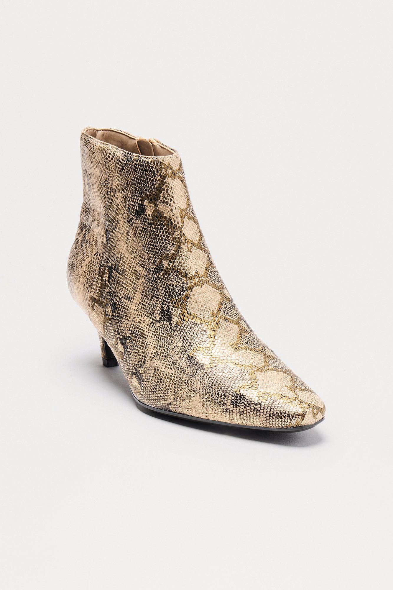 Raj Kitten Heel Booties - Brown/combo Female Product Image