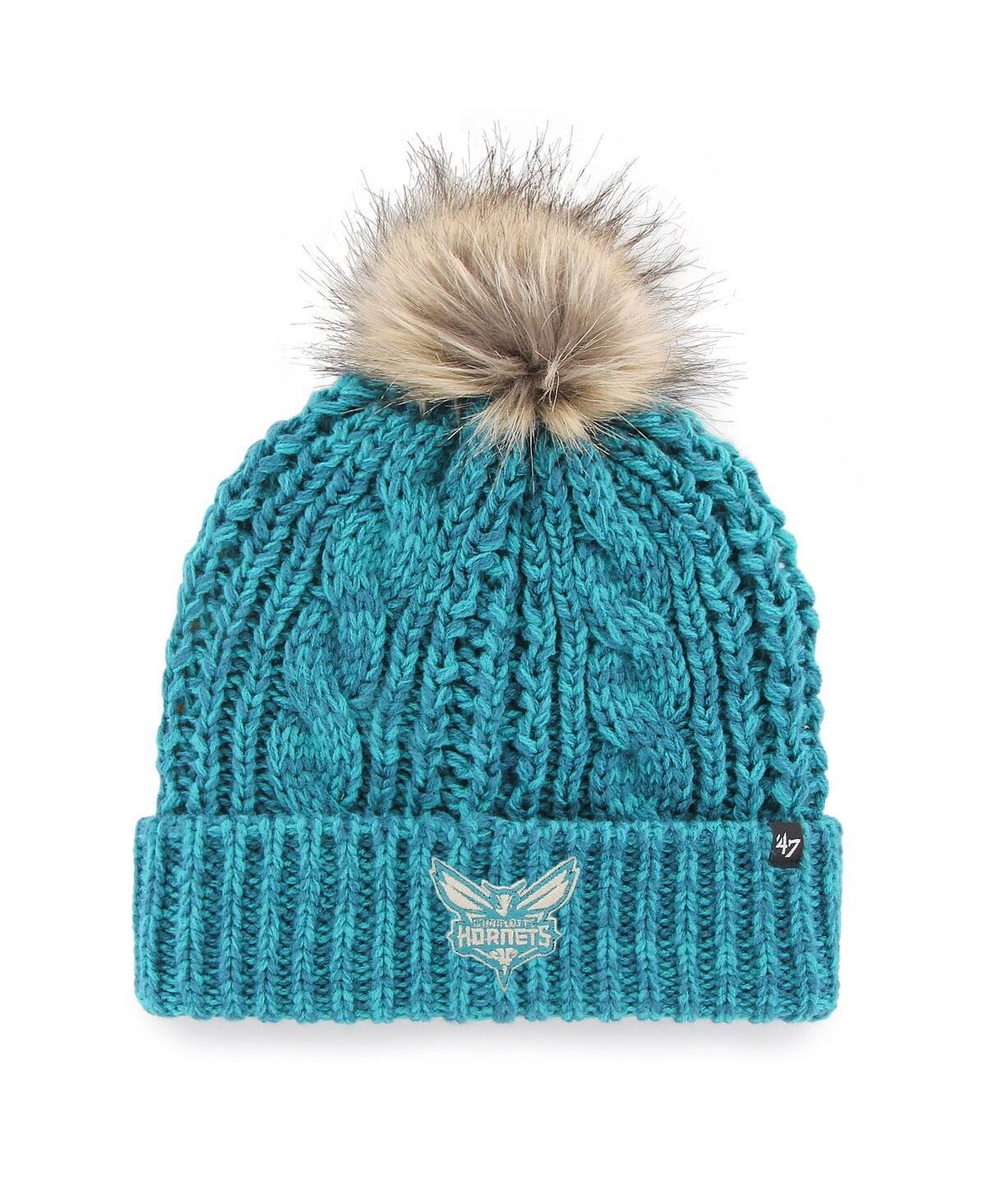 Womens 47 Teal Charlotte Hornets Meeko Cuffed Knit Hat with Pom Product Image