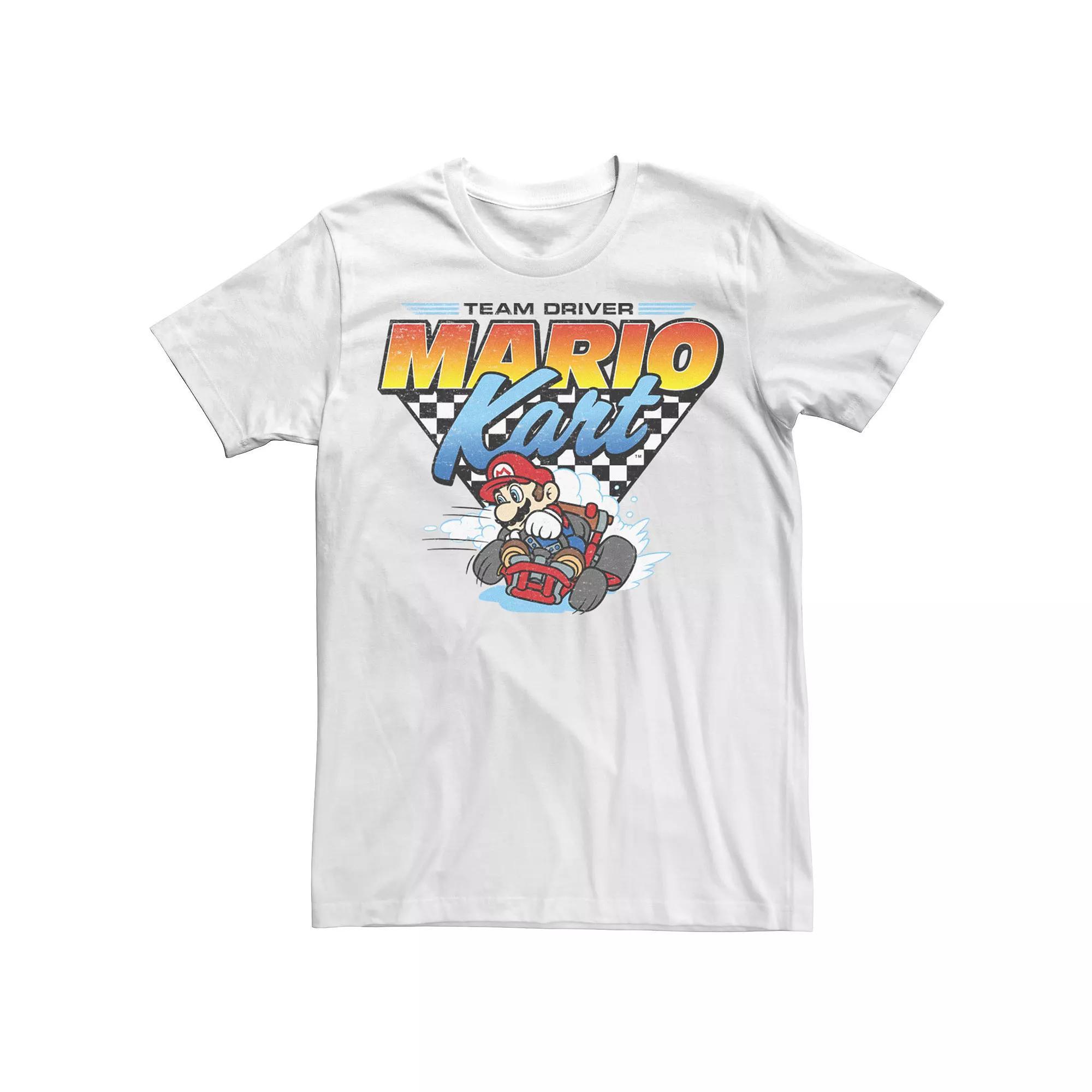 Men's Nintendo Team Driver Graphic Tee, Size: Small, White Product Image