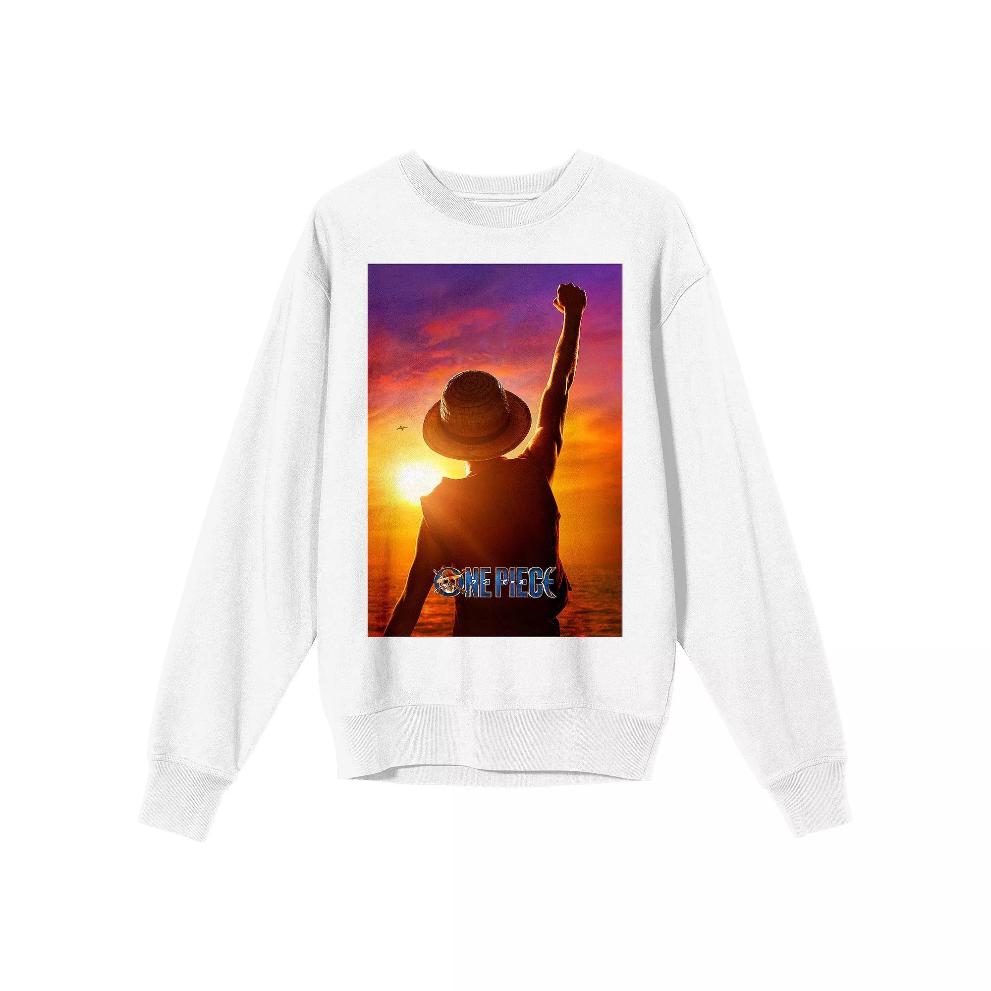 Men's One Piece (Live Action) Sweatshirt, Size: XL, White Product Image