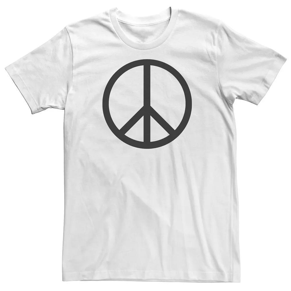 Big & Tall Peaceful Peace Sign Tee, Men's, Size: 4XL Tall, White Product Image
