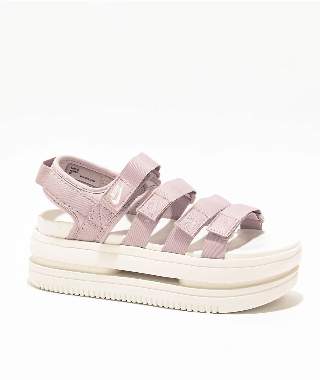 Nike Icon Classic Platinum Violet & Sail Platform Sandals Product Image