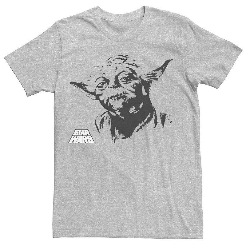 Men's Star Wars Yoda Vintage Portrait Graphic Tee, Size: Large, Athletic Grey Product Image