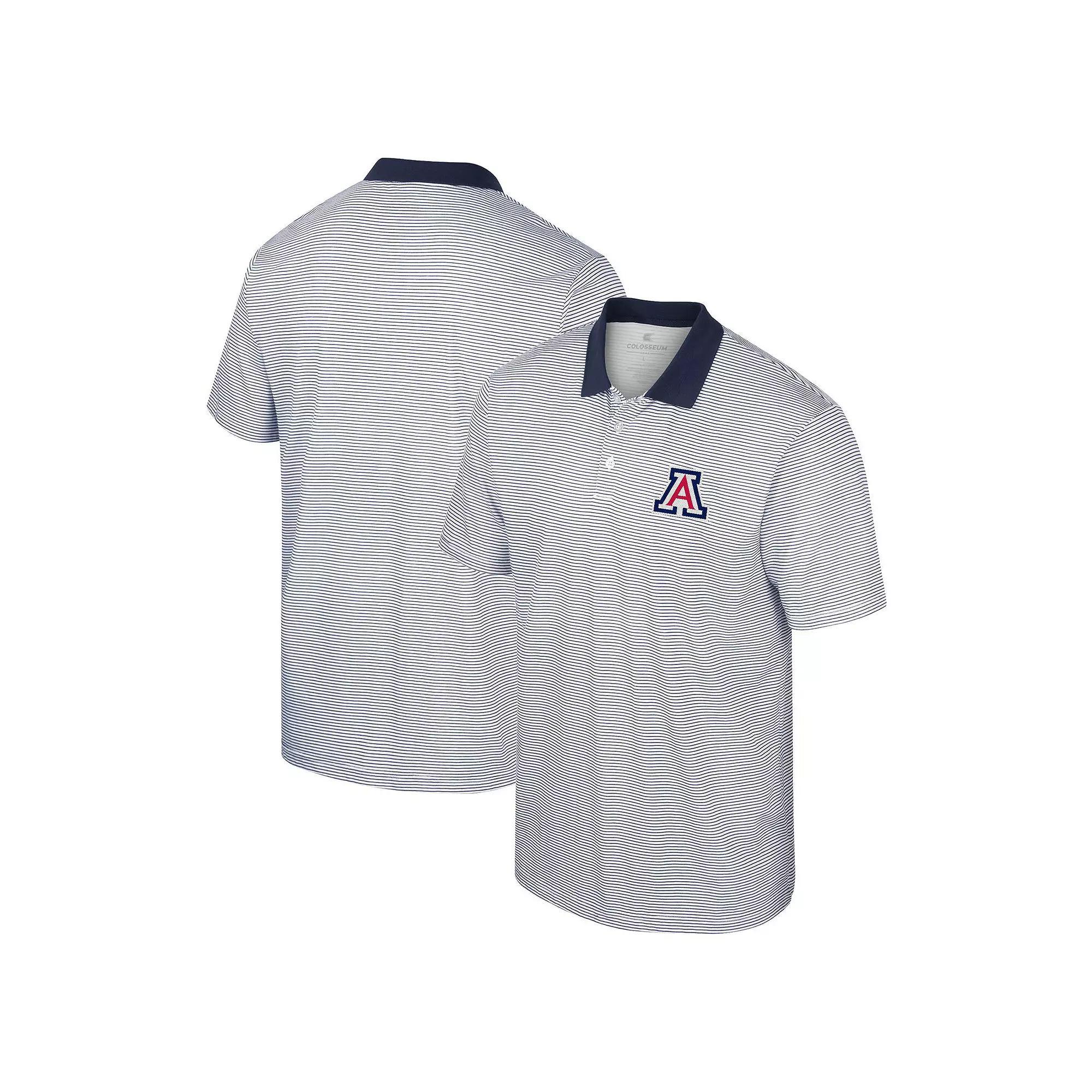Men's Colosseum White Penn State Nittany Lions Print Stripe Polo, Size: 3XL Product Image