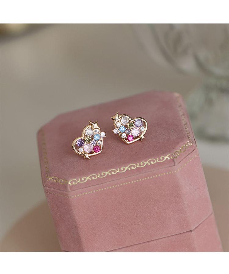 Heart Rhinestone Ear Stud Product Image