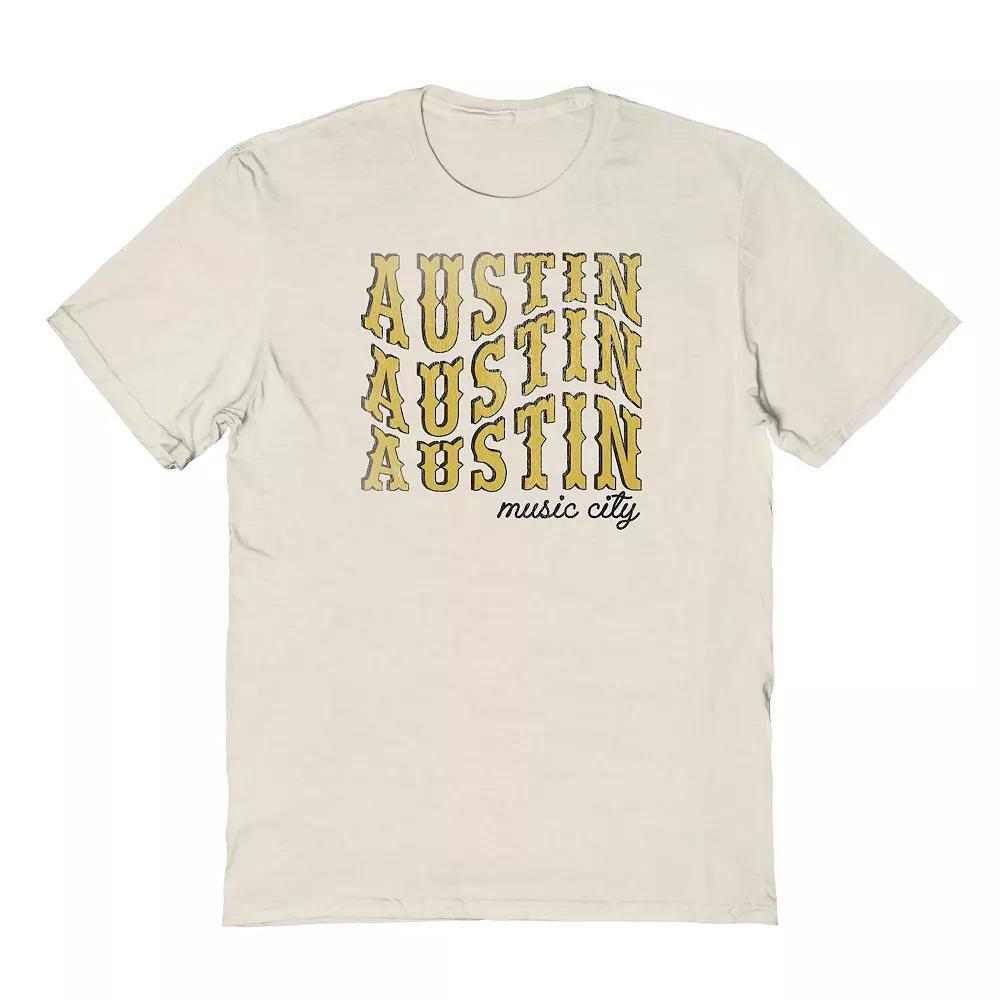 Men's COLAB89 by Threadless Austin Muic City Graphic Tee, Size: Medium, Natural Product Image