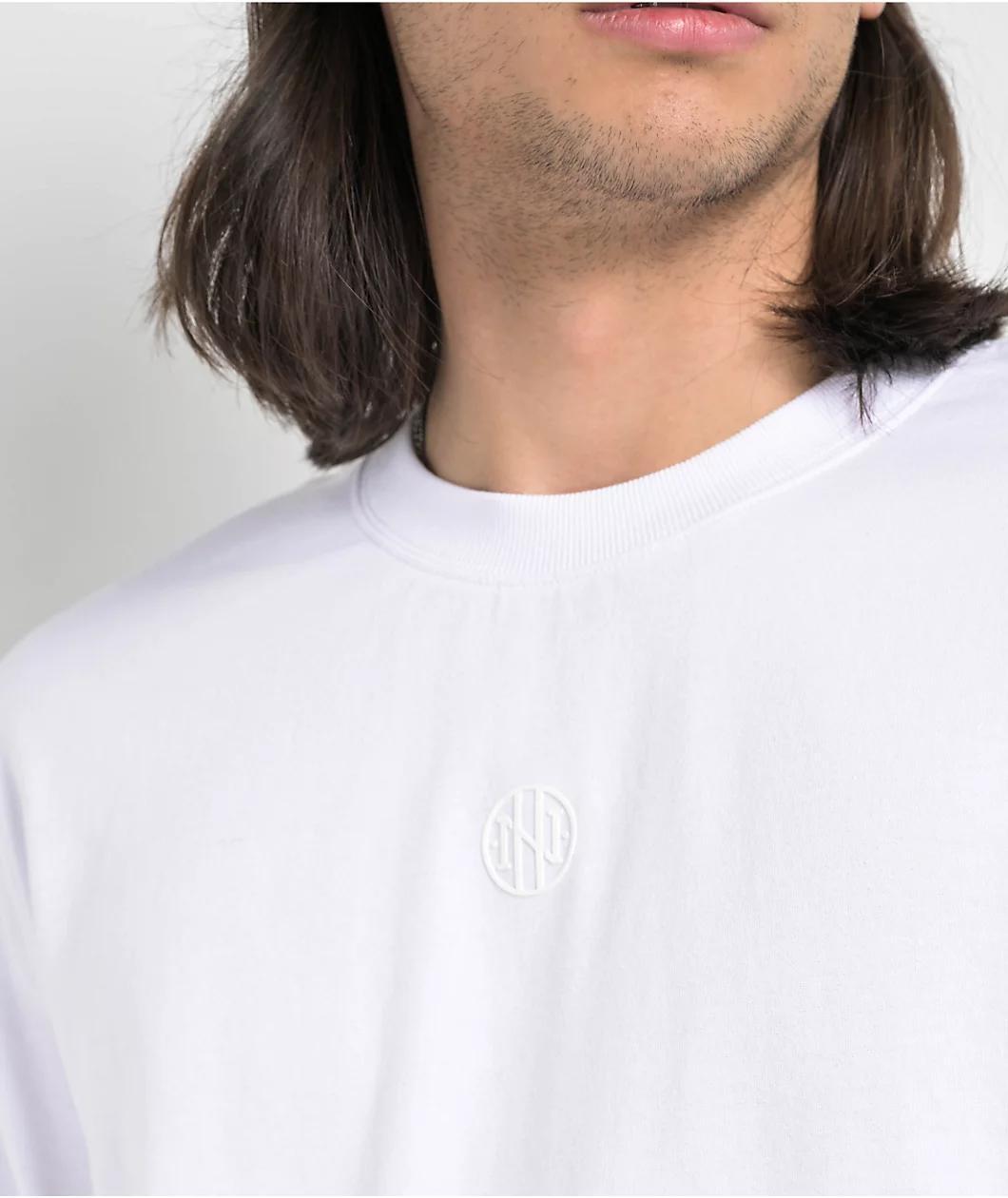 Ninth Hall Fundamentals White Boxy Long Sleeve T-Shirt Product Image