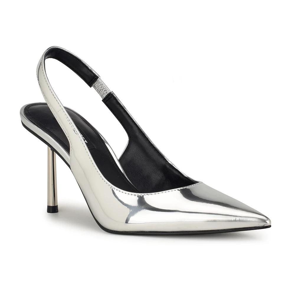 Nine West Denaye Women's Pointy Toe Stiletto Dress Pumps, Size: 8.5, Silver Mirror Grey Product Image