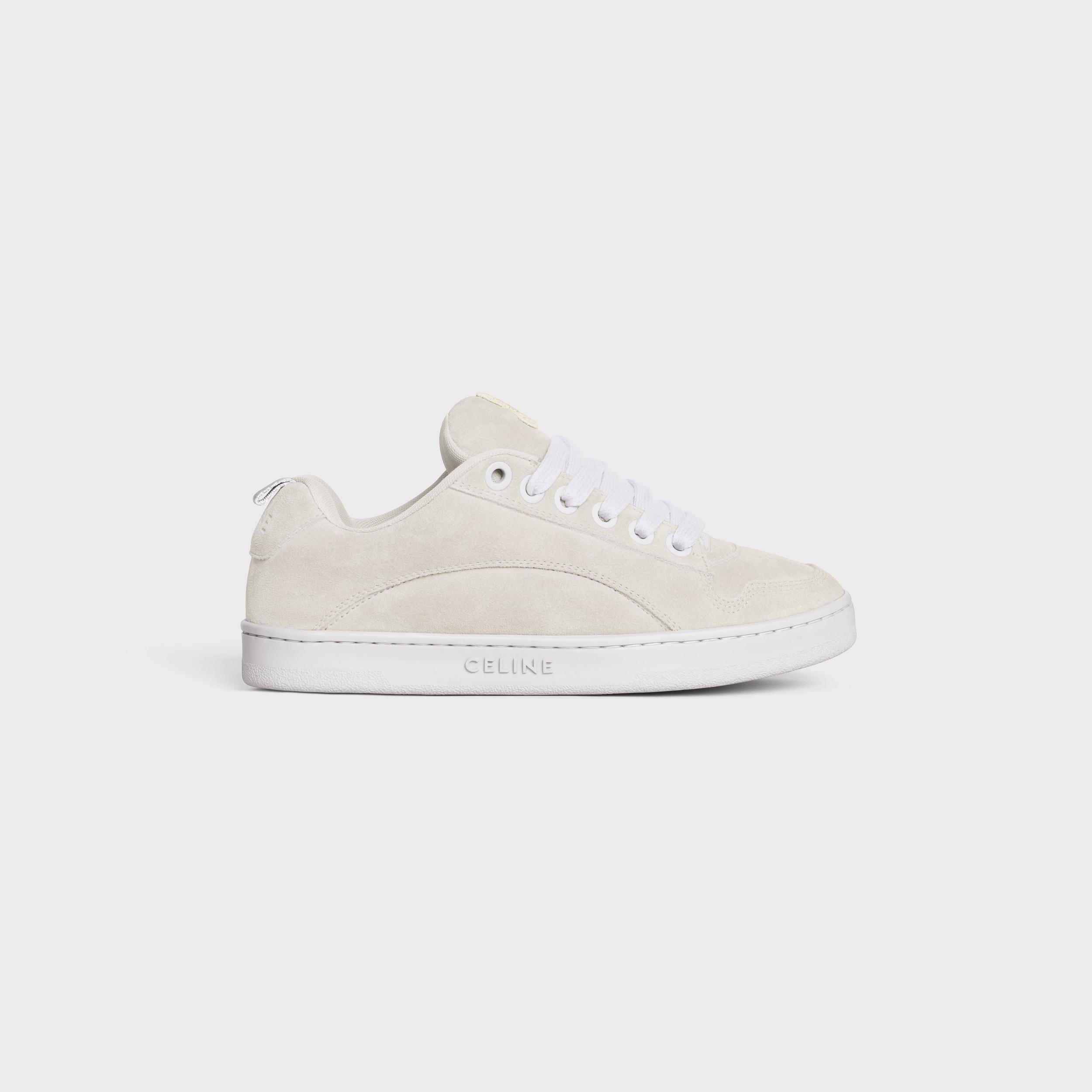 CELINE HUNTINGTON LOW LACE-UP SNEAKER in SUEDE CALFSKIN AND MESH Product Image